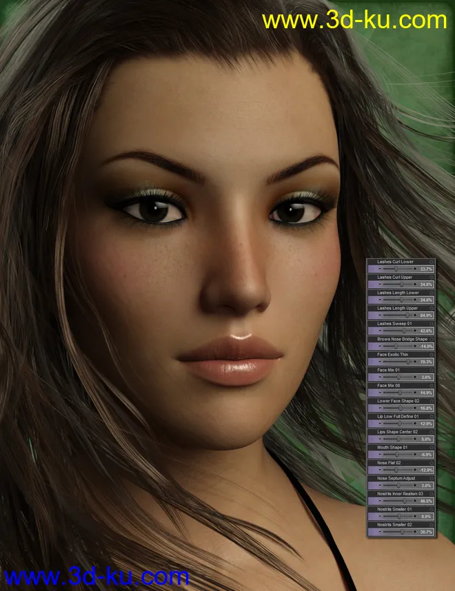 Genesis 3 Female Head Morph Resource Kit 3模型的图片1