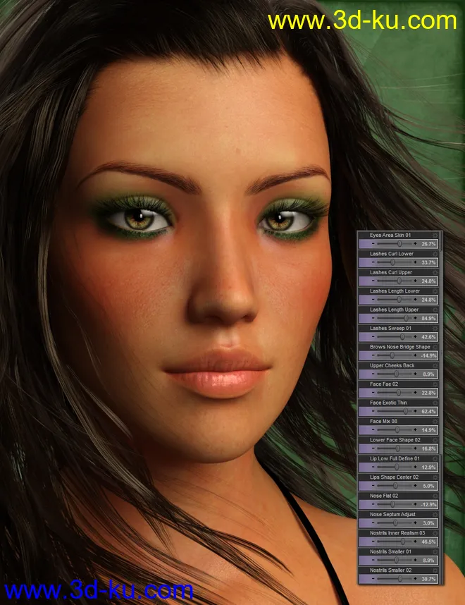 Genesis 3 Female Head Morph Resource Kit 3模型的图片4
