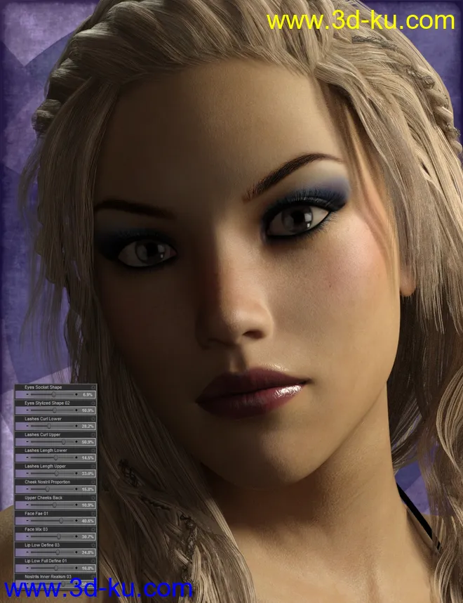 Genesis 3 Female Head Morph Resource Kit 3模型的图片6