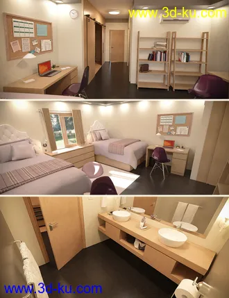 3D打印模型Girls Dorm Room的图片