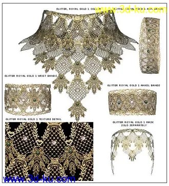 3D打印模型Glitter Fantasy for the Fantasy Collar的图片