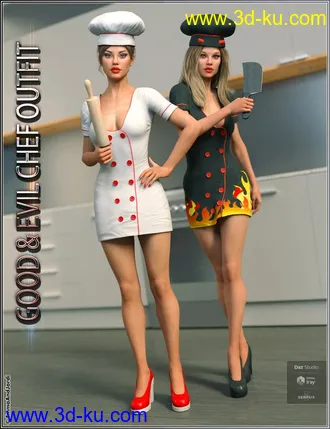 3D打印模型Good and Evil Chef Outfit And Poses For Genesis 8 Female(s)的图片