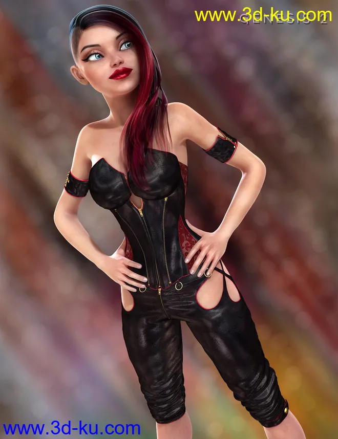 Goth Rider for Genesis 2 Female(s)模型的图片1