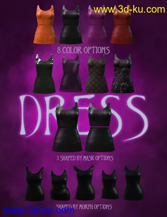 3D打印模型Gothic Girl Outfit for Helena and Genesis 8 Females的图片