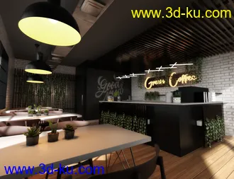 3D打印模型Green Coffee Shop的图片