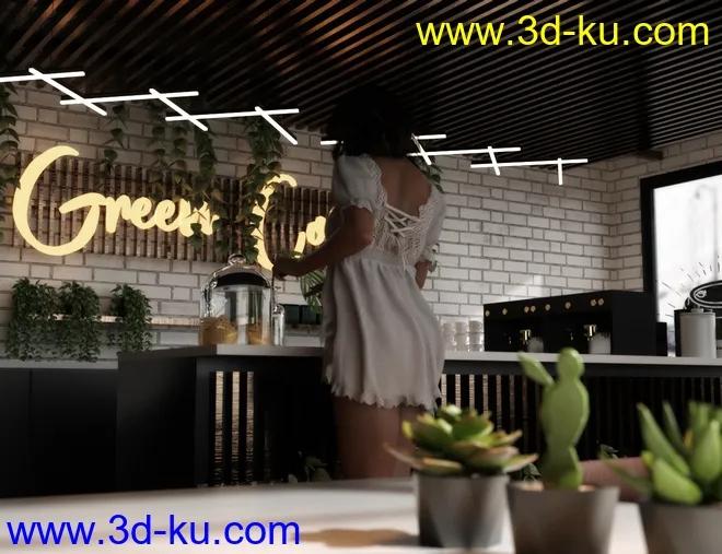 Green Coffee Shop模型的图片7