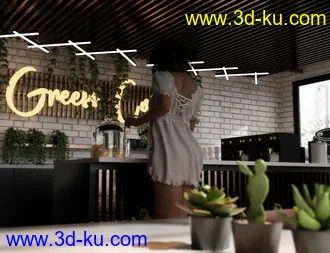 3D打印模型Green Coffee Shop的图片