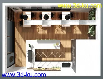 3D打印模型Green Coffee Shop的图片