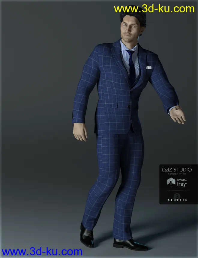H&C Business Suit A for Genesis 3 Male(s)模型的图片3
