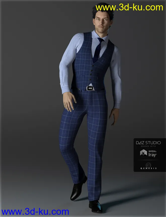 H&C Business Suit A for Genesis 3 Male(s)模型的图片5