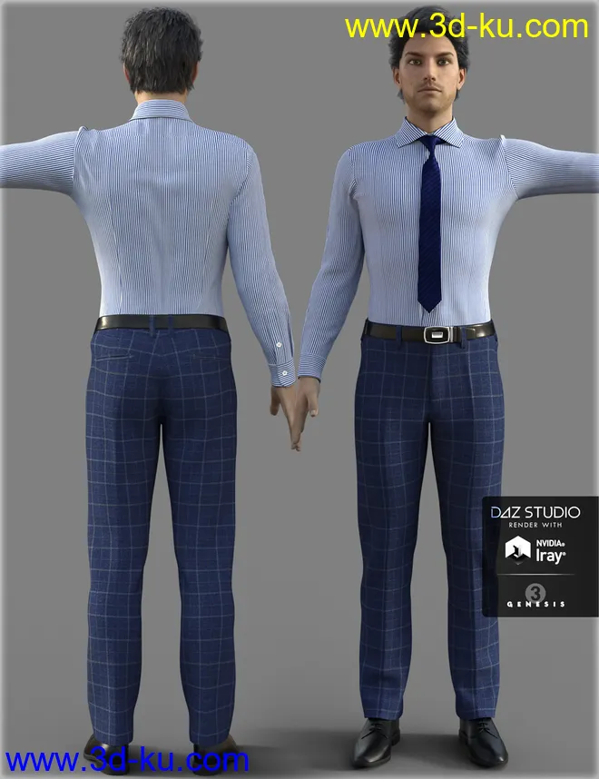 H&C Business Suit A for Genesis 3 Male(s)模型的图片7