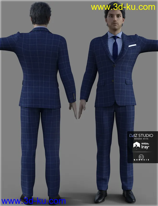 H&C Business Suit A for Genesis 3 Male(s)模型的图片8