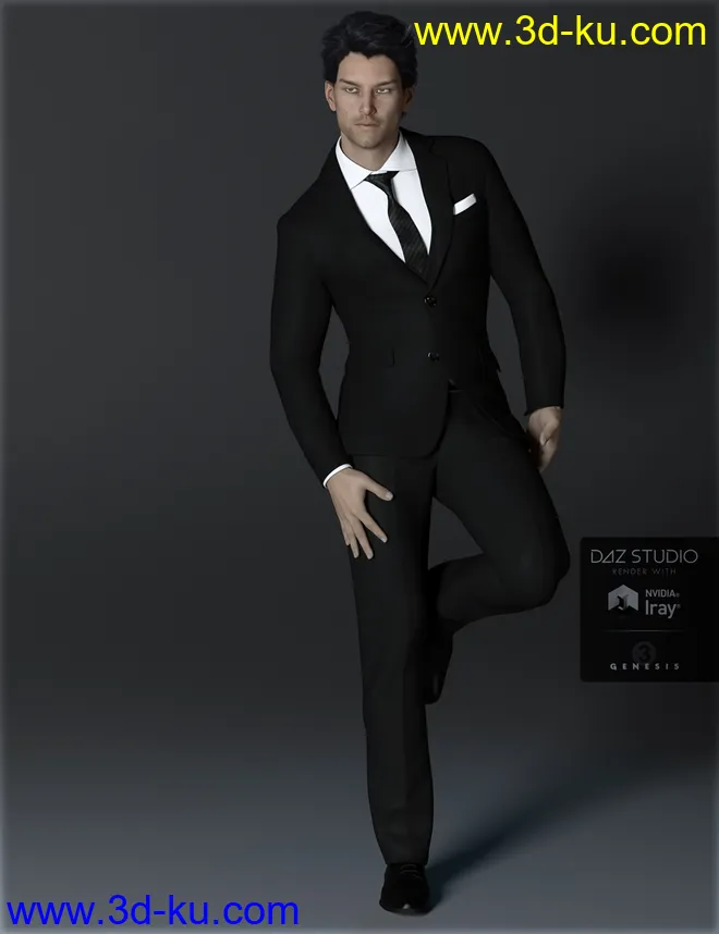 H&C Business Suit A for Genesis 3 Male(s)模型的图片10