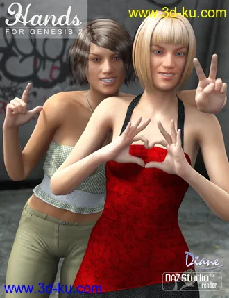 3D打印模型Hands for Genesis 2 Female(s)的图片