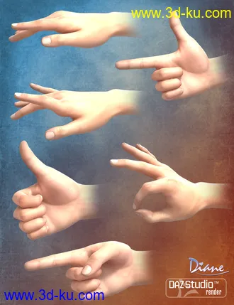 3D打印模型Hands for Genesis 2 Female(s)的图片