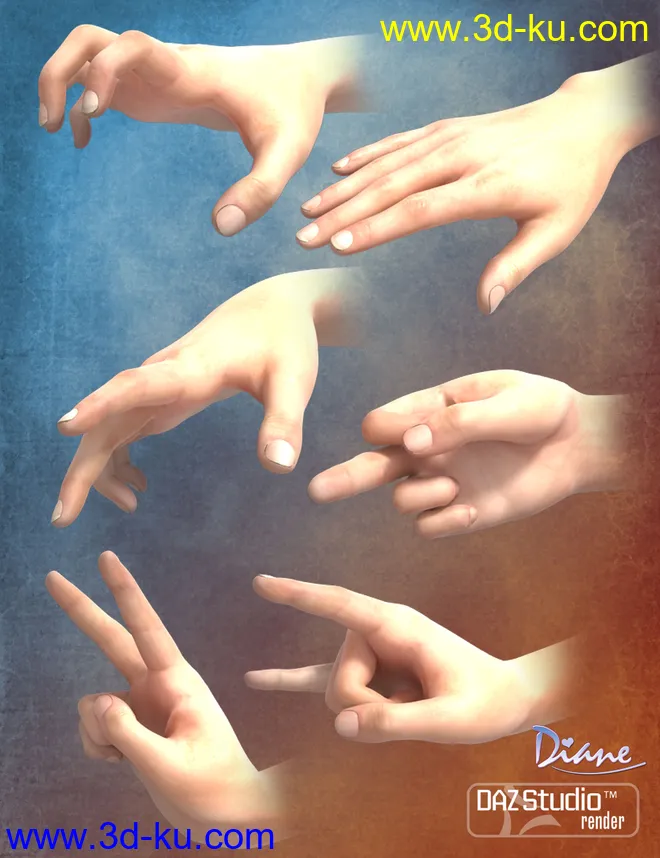 Hands for Genesis 2 Female(s)模型的图片6