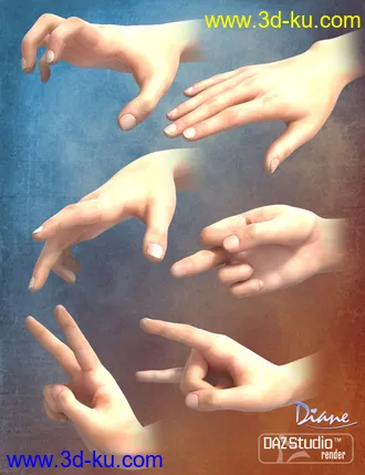 3D打印模型Hands for Genesis 2 Female(s)的图片