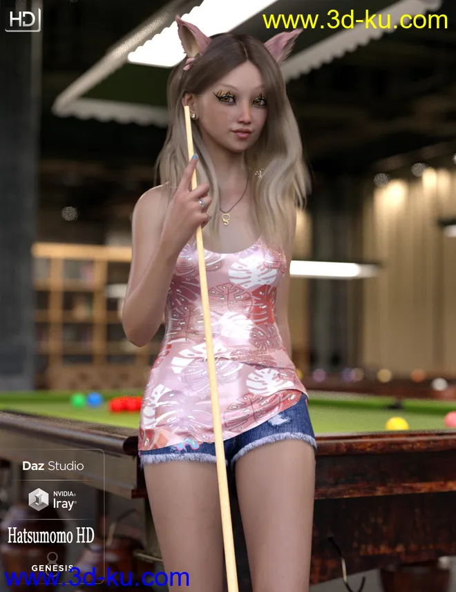 Hatsumomo HD For Genesis 8 Female模型的图片2