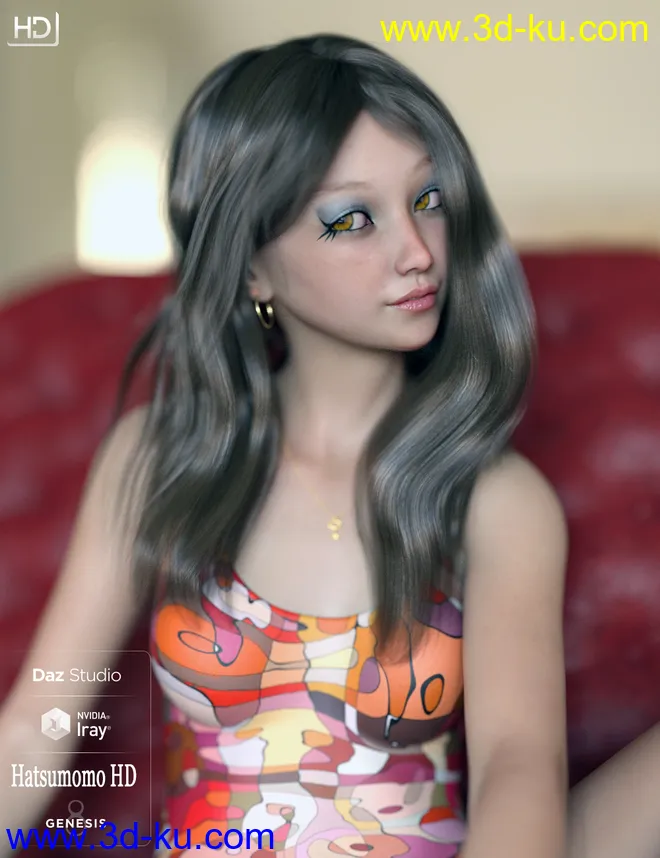 Hatsumomo HD For Genesis 8 Female模型的图片3