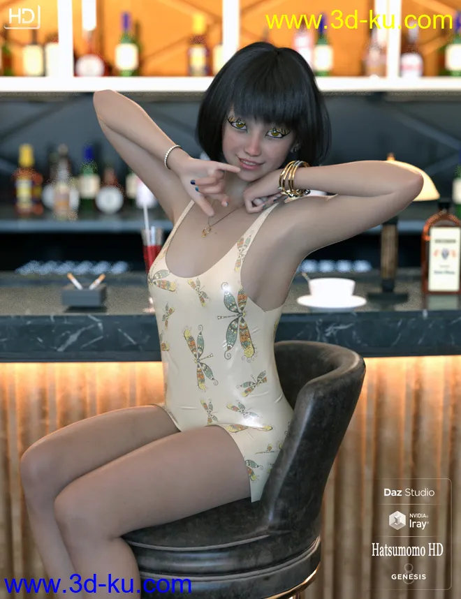 Hatsumomo HD For Genesis 8 Female模型的图片14
