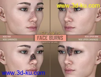 3D打印模型HD Face Burns AddOn for Genesis 8 Females的图片