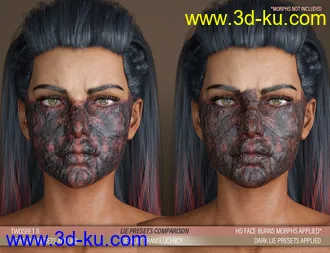 3D打印模型HD Face Burns AddOn for Genesis 8 Females的图片