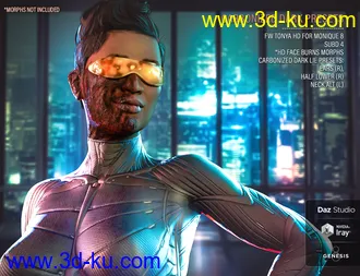 3D打印模型HD Face Burns AddOn for Genesis 8 Females的图片