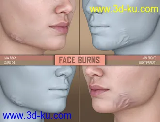 3D打印模型HD Face Burns for Genesis 8 Females的图片
