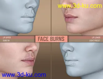 3D打印模型HD Face Burns for Genesis 8 Females的图片