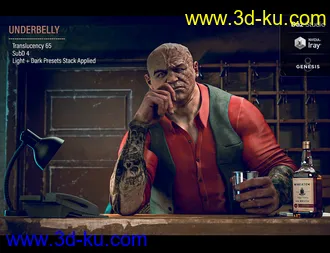 3D打印模型HD Face Burns for Genesis 8 Males的图片