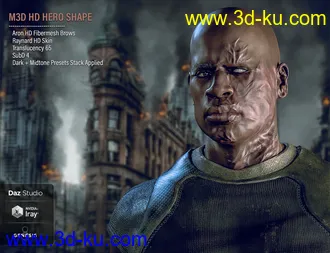 3D打印模型HD Face Burns for Genesis 8 Males的图片