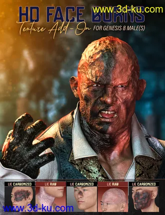 3D打印模型HD Face Burns Texture Add-On for Genesis 8 Males的图片