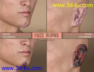 HD Face Burns Texture Add-On for Genesis 8 Males模型的图片5
