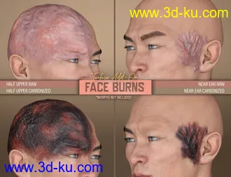 3D打印模型HD Face Burns Texture Add-On for Genesis 8 Males的图片