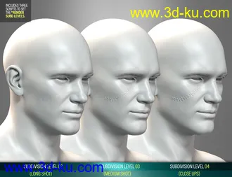 HD Face Staples and Stitches for Genesis 8 Males模型的图片5