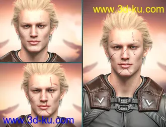 3D打印模型HD Face Staples and Stitches for Genesis 8 Males的图片