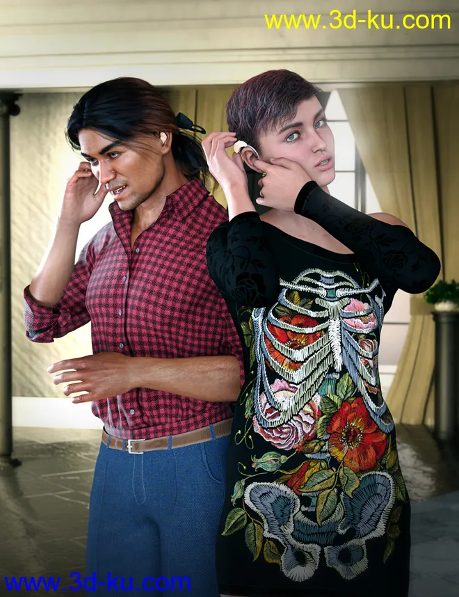 Hearing Aid Poses and Expressions for Genesis 8 and 8.1模型的图片1