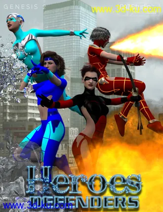 3D打印模型Heroes Defenders Poses for Genesis 2 Female(s)的图片