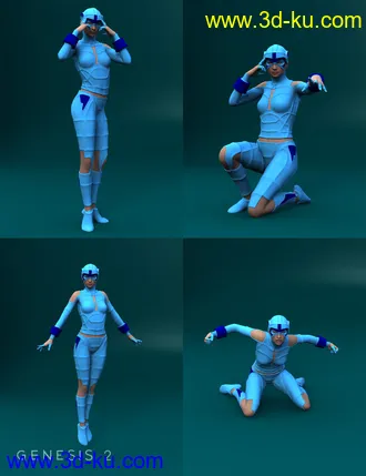 3D打印模型Heroes Defenders Poses for Genesis 2 Female(s)的图片