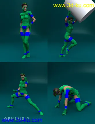 3D打印模型Heroes Defenders Poses for Genesis 2 Female(s)的图片