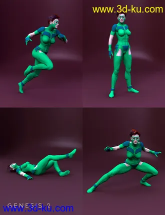 3D打印模型Heroes Defenders Poses for Genesis 2 Female(s)的图片