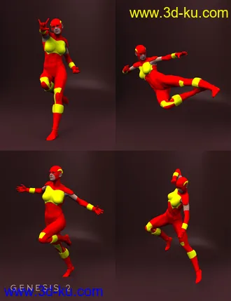 3D打印模型Heroes Defenders Poses for Genesis 2 Female(s)的图片