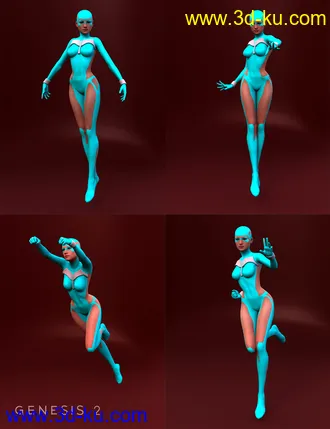 3D打印模型Heroes Defenders Poses for Genesis 2 Female(s)的图片