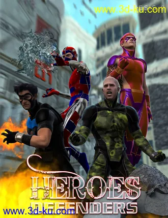 3D打印模型Heroes Defenders Poses for Genesis 2 Male(s)的图片