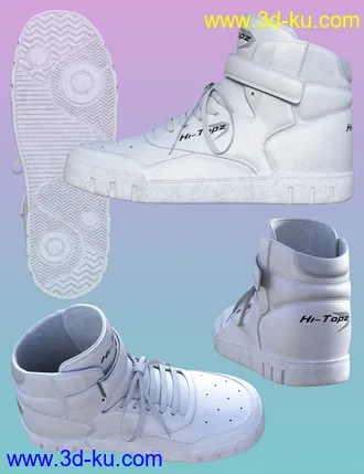 3D打印模型Hi-Topz Sneakers for Genesis 8 Female的图片