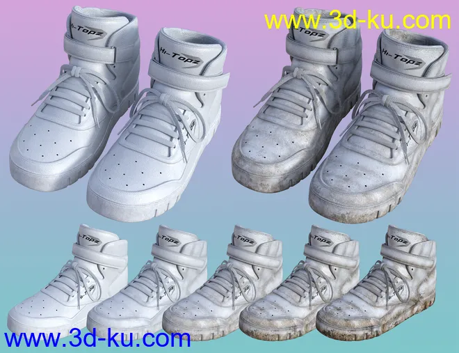 Hi-Topz Sneakers for Genesis 8 Female模型的图片3