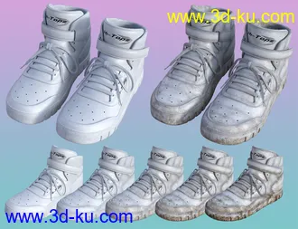 3D打印模型Hi-Topz Sneakers for Genesis 8 Female的图片