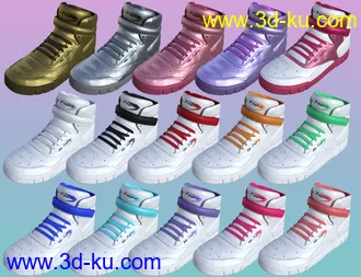 3D打印模型Hi-Topz Sneakers for Genesis 8 Female的图片