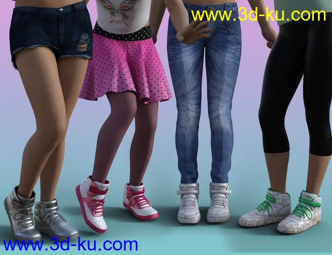 Hi-Topz Sneakers for Genesis 8 Female模型的图片5