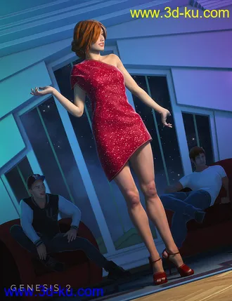 3D打印模型High Rise Party Dress for Genesis 2 Female(s)的图片